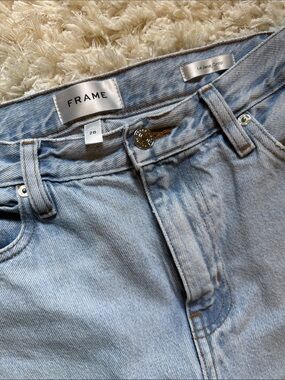 Frame Denim Women's Light Blue Straight-Leg Jeans - 28 cropped
